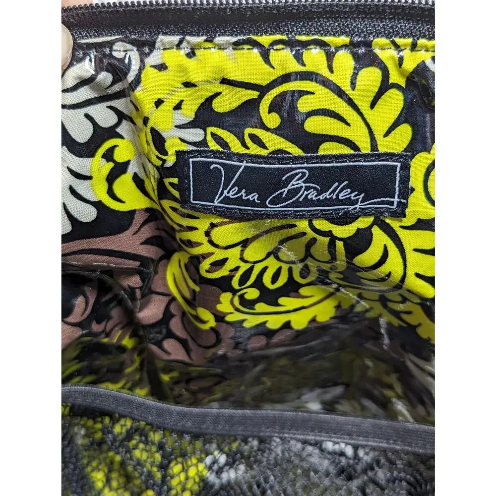 Vera Bradley Black Quilted Vinyl Lined Multicompartment Washable Baby Bag Tote